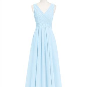 Azazie 'Flora' Sky Blue chiffon bridesmaid dress